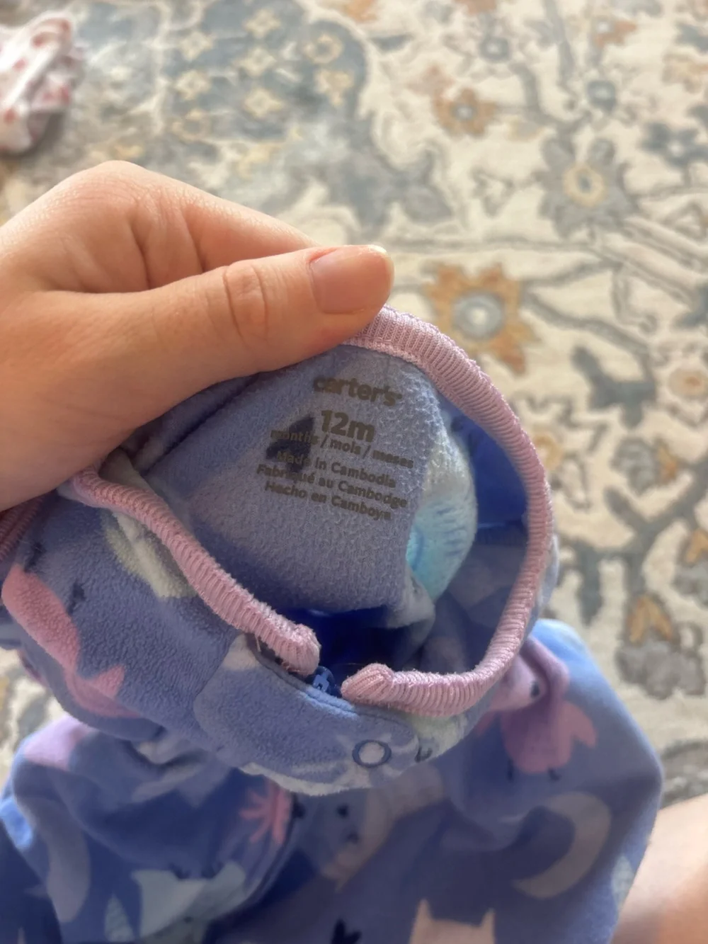 Carter's Blue Owl & Moon Print Footie One-Piece